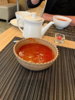 Beetroot soup  at Raiz in Aveiro