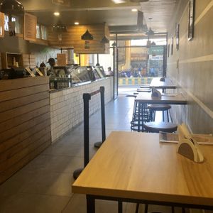 Interior (front) - also has table seating at rear. at Habibi Falafel in Bangalore