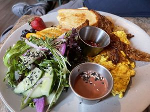 Fresh sprouts and black sesame seeds really set-off this dish.   at Revelstoke in Peterborough