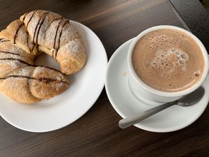 Chocolate caliente con leche de soya at Beth Lehem Vegano Panadería y Pastelería in Bogota