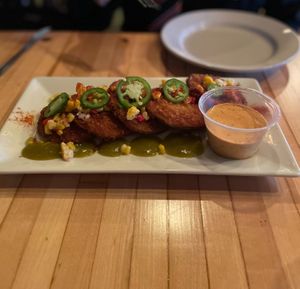 fried green tomatoes at Monnik in Louisville