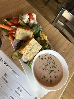 Grilled Crudite with Italian Dressing   at Monnik in Louisville