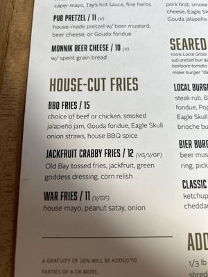 Menu July 2023  at Monnik in Louisville