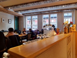 Upstairs dining (almost all the seats) at Petit Royal in Zermatt