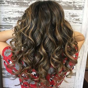 Soft balayage doesn't have to be for blondes.  at Head Case Hair Studio in Keller