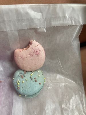 Rose and bday cake macaroon at Sweet Maresa's in Kingston