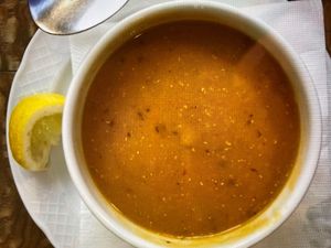 Lovely lentil soup at Art Corner Cafe in Vienna