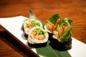 Maruya's Kakiage Vegetable Roll (Maki) is another vegetarian option. at Maruya in San Francisco