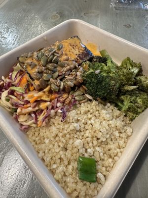 Miso tofu with quinoa, slaw and charred broccoli   at Little Beet - Midtown East in New York City