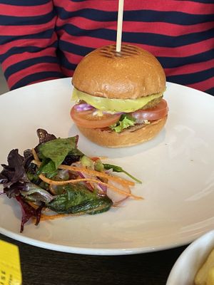 Cauliflower and curry burger  at Siar Restaurant at The Ellison in Castlebar