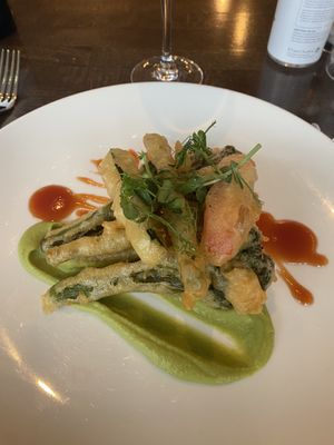 Vegan tempura  at Siar Restaurant at The Ellison in Castlebar