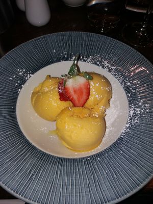 Mango sorbet at Siar Restaurant at The Ellison in Castlebar