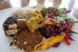 Lunch self service example (42 Reais) at Romã Comida Natural in Salvador