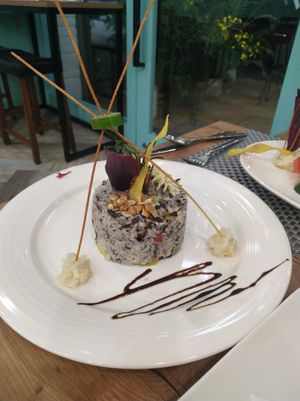 creamy truffled mushroom risotto at Pure Plants Vegan 原植蔬食 in Taipei