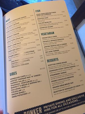 Lunch/dinner menu, p2 at The Saint Bar & Kitchen in St Andrews