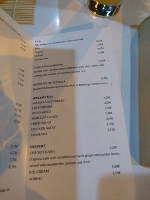 menu no2 at Nha Trang in Manacor
