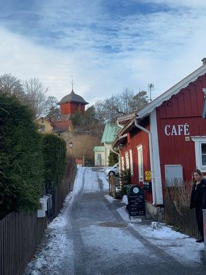 Café exterior at Hey Lucie! in Uppsala