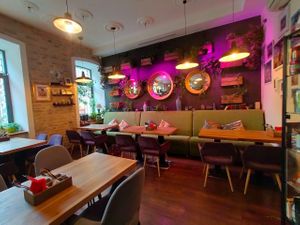 The inside at Ananda Cafe in St Petersburg