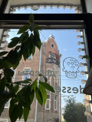 Inside, view from the window   at Ananda Cafe in St Petersburg