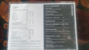 menu at Hidden in Kelmscott