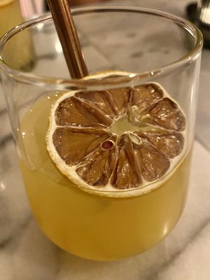 Green tea and orange blossom mocktail at HUMM Restaurant in Antwerpen