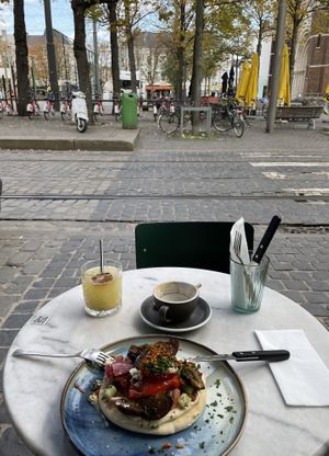 View from their outdoor seats  at HUMM Restaurant in Antwerpen