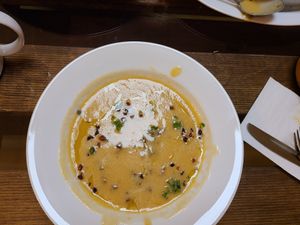 Lentil soup yum at Koshari Mama in Somerville