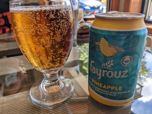 Pineapple malt soda at Koshari Mama in Somerville