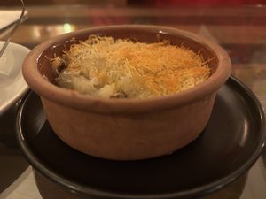 I can’t remember what this was called, but it had custard inside and sprinkles of puff pastry on top and it was delicious!   at Koshari Mama in Somerville