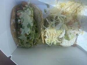 Jackfruit tacos,… already eaten lol  at Manna Kitchen in Lisle