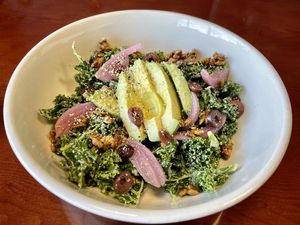 Massaged Kale Salad  at Manna Kitchen in Lisle