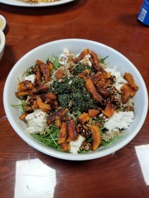 Arugula grain bowl at Manna Kitchen in Lisle