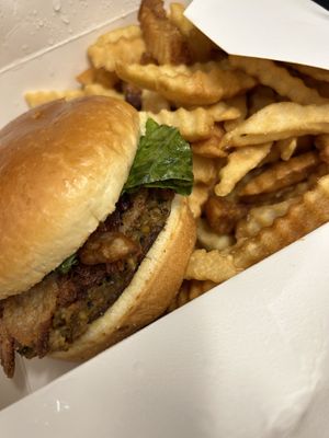 The Tower Burger  at Manna Kitchen in Lisle