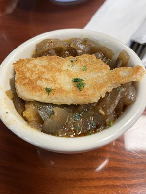 French onion soup   at Manna Kitchen in Lisle