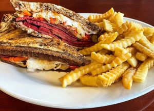 Reuben sandwich. So large it’s 2 meals  in one    at Manna Kitchen in Lisle