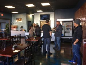 From the entrance  at Manna Kitchen in Lisle