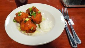Buffalo cauliflower. Mmmmmm. at Manna Kitchen in Lisle