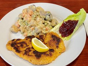 Schnitzel Platter at Manna Kitchen in Lisle
