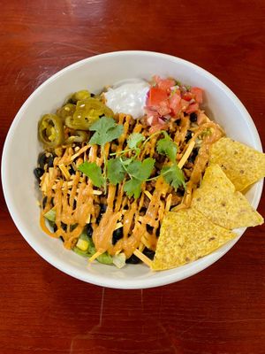 Taco Salad w. tempeh chorizo at Manna Kitchen in Lisle