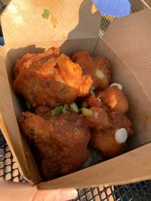 Buffalo cauliflower wings  at Manna Kitchen in Lisle