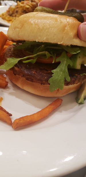 Black bean burger with Avocado at Busboys and Poets - Mount Vernon Triangle in Washington