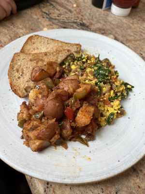 Vegan “egg” scramble  at Busboys and Poets - Mount Vernon Triangle in Washington