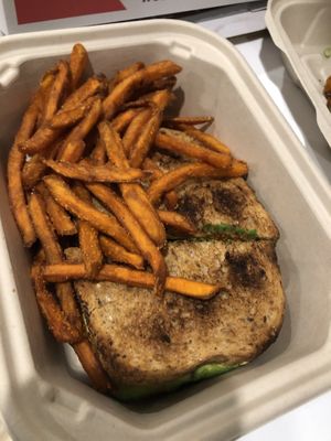 Avocado Panini with Sweet potato fries at Busboys and Poets - Mount Vernon Triangle in Washington
