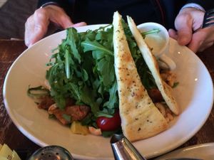 Mock tuna sandwich, tofu scramble and field greens salad at Busboys and Poets - Mount Vernon Triangle in Washington