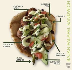 Bajan Falafel at Plant Lyfe in Saint Peter