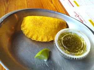 Vegan empanada at Super Rico in Orlando