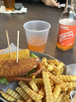 Vegan arepa burger   at Super Rico in Orlando