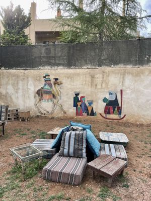 Outdoor seating  at Kawon once upon a time in Madaba
