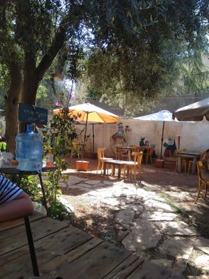 Outdoor seating at Kawon once upon a time in Madaba