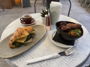 Vegan Croissant, Plantain Balls at The Guava Kitchen in South East London